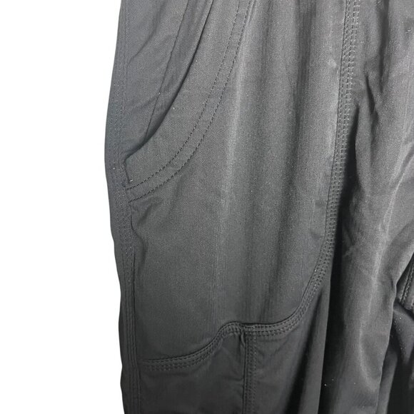 North Face Women's M Scrunch Side Hiking Cropped Pants Solid Black Sporty Gorpco - Picture 2 of 6